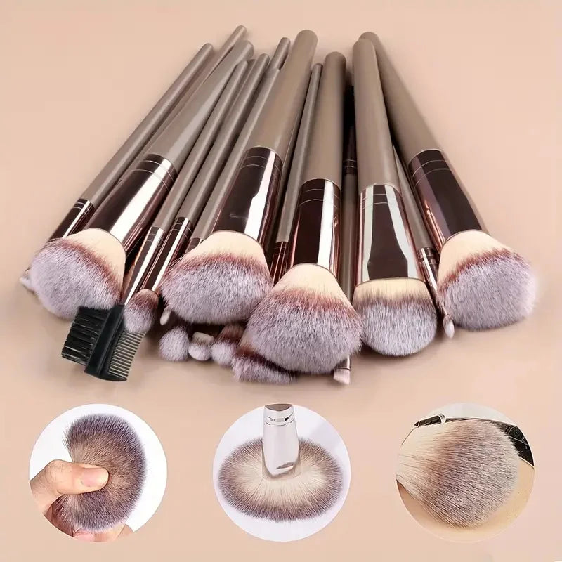 20Pcs Premium Makeup Brushes Set Soft Fluffy Beauty Cosmetic Foundation Makeup Brush Eyeshadow Blush Kabuki Make Up Tools