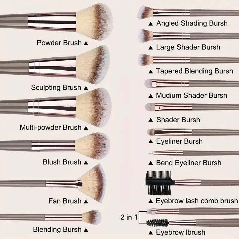 20Pcs Premium Makeup Brushes Set Soft Fluffy Beauty Cosmetic Foundation Makeup Brush Eyeshadow Blush Kabuki Make Up Tools