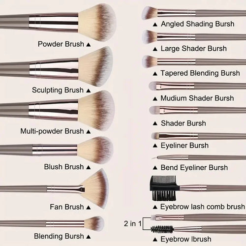 20Pcs Premium Makeup Brushes Set Soft Fluffy Beauty Cosmetic Foundation Makeup Brush Eyeshadow Blush Kabuki Make Up Tools