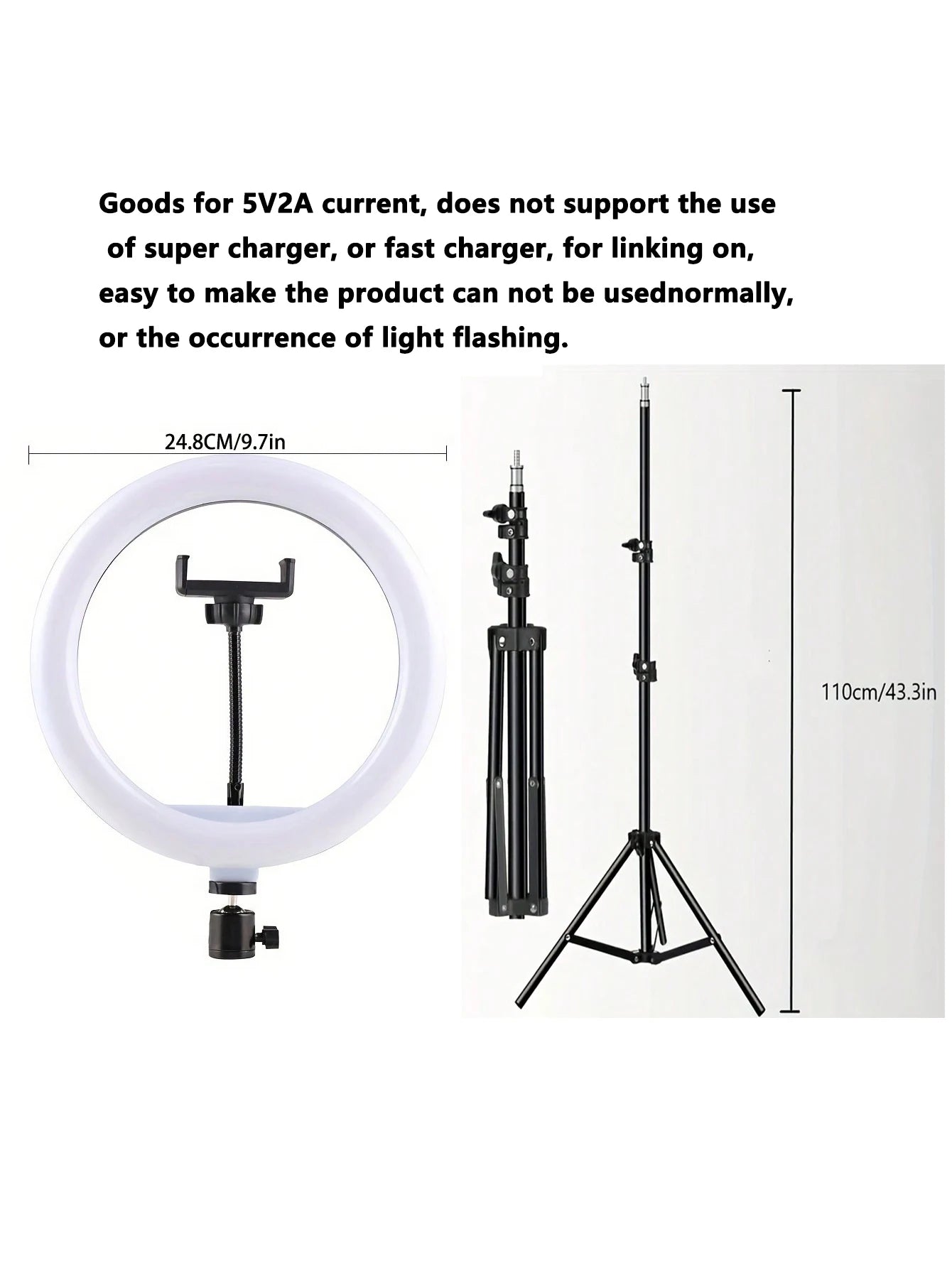 110cm tripod stand+O-clip, equipped with 10 inch live streaming ring fill light and selfie live streaming artifact